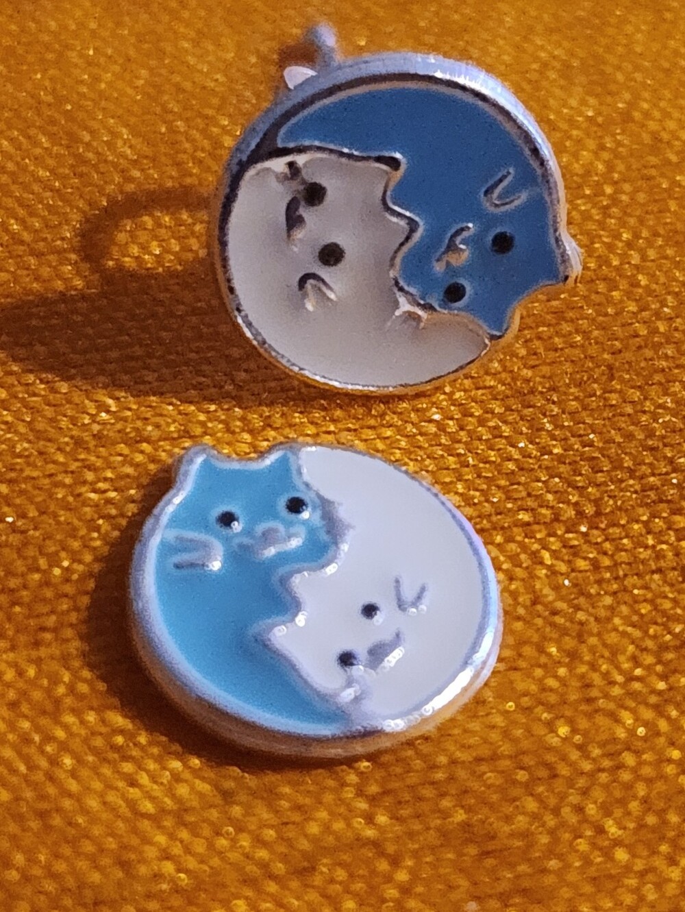 Ying And Yang Kitty Earrings